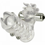 CalExotics El Toro Enhancer With Beads - Transparent Silicone Ring & Vibrating System