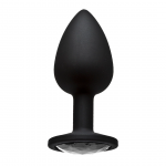 Booty Bling Spade Intimate Plug Small Black with Gem Accent