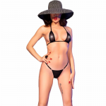 Chilirose CR 4840 Micro Bikini Black S/M - Elegant Tulle & Rhinestone Details