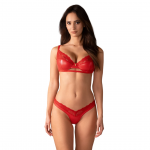 Obsessive Aliosa 2-Piece Lingerie Set Red 2XL/3XL Adjustable Lace
