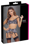 Cottelli Lingerie Bra Set S Black & White With Lace and Zips