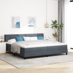 Ł&oacute;żko Box Spring z materacem vidaXL ciemnoszare 200x200 cm aksamit | 3341487 | 8721288305343