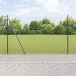 vidaXL Ogrodzenie heksagonalne Szare 1.6x50 m Stal, Słupki ogrodzeniowe z podstawami 13 szt. 32mm 88.5cm stal ocynkowana | 3353709 | 8721158265418