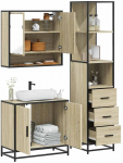 vidaXL 3-cz. zestaw mebli łazienkowych, kolor dąb sonoma | 3301156 VidaXL | 8721102926624