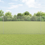 vidaXL Ogrodzenie z drutu spawanego z 44 słupkami U Srebrne 1.6x50 m Stal | 3336411 | 8721158926586