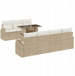 vidaXL 8 Częściowy Zestaw Sof Ogrodowych z Poduszkami Beżowy Poli Rattan, 2-osobowa Sofa Ogrodowa z Schowkiem i Poduszkami Beżowa Poli Rattan | 3357324 | 8721288375278