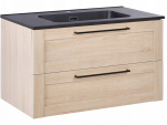 Szafka łazienkowa wisząca z umywalką TARIJA 80 cm 46 cm Jasnobrązowy | 644263 Bel | 4069605035011