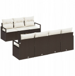 vidaXL 8-częściowy zestaw sof ogrodowych z poduszkami brązowy, poli rattan, 2-osobowa sofa ogrodowa z miejscem na przechowywanie i poduszkami brązowy, poli rattan | 3354957 | 8721288352286