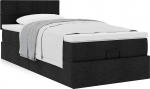vidaXL vidaXL Rama ł&oacute;żka otomana z materacem, czarna, 90x190 cm, tkanina | 3311423 | 8721158462107