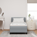 Box Spring Ł&oacute;żko z Materacem Jasnoszary 90x190 cm Tkanina | 3340059 | 8721158221063
