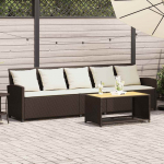 vidaXL Sofa ogrodowa 5-osobowa z poduszkami Brązowy polirattan | 4104113 | 8721158655523