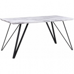 Beliani St&oacute;ł do jadalni 150 x 80 cm efekt marmuru biało-czarny MOLDEN | 239163 | 4251682248020