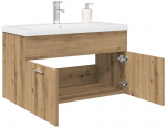 vidaXL Szafka pod umywalkę z wbudowaną umywalką i baterią dąb artisan | 3328908 VidaXL | 8721158759061