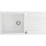 Zlewozmywak GraniteQ EVAN 146 XL GraniteQ zlewozmywak z syfonem Push 2 Open 1-komorowy z/o (1000x500x210, kom. 420x480) snow white / elementy stalowe | brak | 5904310997713