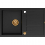 Zlewozmywak GraniteQ MORGAN 111 GraniteQ zlewozmywak pure carbon z syfonem Push To Open 1-komorowy z/o/ elementy miedziene | brak | 5904310997300