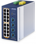 PLANET ndustrial L2+ 16-Port 10/100/1000T 802.3at PoE + 4-Port 10G SFP+ Managed Ethernet Switch Zarządzany L2+ Gigabit Ethernet (10/100/1000) Obsługa PoE Aluminium, Niebieski | IGS-4215-16P4X | 4711605288637