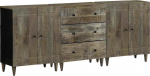 Komody 3-częściowe Jasnoszare 60x33,5x75 cm Drewno lite Mango | 3310017 | 8721158407962