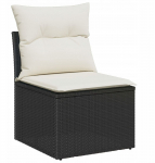 vidaXL Zestaw Sofy Ogrodowej 13 Element&oacute;w z Poduszkami w Czarnym Polirattanie i Akacji, vidaXL Zestaw Jadalny Ogrodowy 3 Elementy z Poduszkami w Czarnym Polirattanie i Akacji | 3361935 | 8721288420541