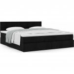 Rama ł&oacute;żka otomana z materacem, czarna, 180x200 cm, tkanina | 3311479 | 8721158462664