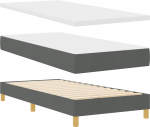 Ł&oacute;żko kontynentalne vidaXL z materacem ciemnoszary 80x200 cm tkanina | 3340116 | 8721158221636