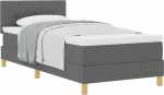 Ł&oacute;żko z podstawą z materacem Ciemnoszary 90x190 cm Tkanina | 3338882 | 8721158209290