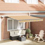 vidaXL Ręczna markiza chowana z wielokolorowym paskiem LED 350x250 cm | 3330308 | 8721158806673