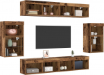 Wisząca p&oacute;łka vidaXL 2 sztuki Stare drewno 40x28,5x40 cm Drewno, Szafki ścienne vidaXL z lampkami LED 2 sztuki Stare drewno 40x30x30 cm, Szafki telewizyjne vidaXL z lampkami LED 2 sztuki Stare drewno 80x30x30 cm | 3334386 | 8721158868442