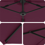 vidaXL vidaXL Parasol ogrodowy z bocznym słupem Z blokadą Bordowy duży | 42003381 | 8721158863812