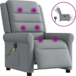 vidaXL vidaXL Rozkładany fotel masujący, elektryczny, jasnoszary, tkanina | 3303304 | 8721102962868