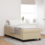 vidaXL Ł&oacute;żko Box Spring z materacem Beżowy, Biały Korduroy 100 x 200 cm | 3337451 | 8721158292889