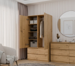 Topeshop SZAFA MALWA ART bedroom wardrobe/closet 5 shelves 2 door(s) Oak | SZAFA MALWA ART KPL | 5902838466803