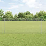vidaXL Ogrodzenie z drutu spawanego z 44 słupami U Srebrne 1x50 m Stal | 3336398 | 8721158926456