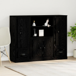 Wysoki stolik Czarny Dąb 132x35,5x103,5 cm Drewno inżynieryjne | 3333078 | 8721158840653