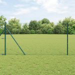 Ogrodzenie heksagonalne vidaXL Zielone 1,4x50 m Stal, Słupki ogrodzeniowe vidaXL 13 szt. Zielone 32 mm 190 cm Stal ocynkowana | 3352718 | 8721158255501