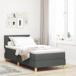 Ciemnoszare ł&oacute;żko box spring z materacem 90x190 cm | 3338959 | 8721158210067