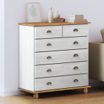 vidaXL Komoda Biała i drewniana Lite drewno i MDF Średnia Komoda | 4105420 | 8721158882387
