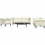 vidaXL vidaXL 3-cz. komplet wypoczynkowy, kremowy, obity aksamitem | 3209216 | 8721012289079