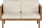 Beliani Sofa dwuosobowa z drewna akacjowego z białymi poduszkami BARATTI! | 332294 Bel | 4251682287531