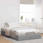 vidaXL vidaXL Rama ł&oacute;żka otomana bez materacem, szara, 140x190 cm, tkanina | 3310875 | 8721158456625
