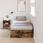 vidaXL Ramka ł&oacute;żka z miejscem na przechowywanie w kolorze dębu wędzonego 100x200 cm | 3335353 | 8721158895332