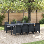 vidaXL 9-częściowy zestaw jadalny do ogrodu z poduszkami Kolor Anthracite Poly Rattan | 3378734 | 8721288626868