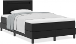 vidaXL Czarne ł&oacute;żko z sprężynami z materacem 120x200 cm | 3339044 | 8721158210913