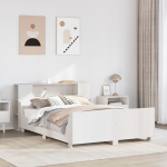 vidaXL Rama ł&oacute;żka bez materaca, biała, 150x200 cm, lite drewno sosnowe | 3323765 | 8721158625526