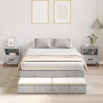 vidaXL Rama ł&oacute;żka Betonowo-szara Drewno inżynieryjne 120 x 190 cm | 3335688 | 8721158898685