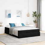 vidaXL Ramka ł&oacute;żka z przechowywaniem Czarny 140 x 200 cm Aksamit | 3399566 | 8721288276919