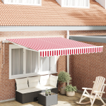 vidaXL Automatyczna markiza chowana czerwona i biała 300x250 cm | 3329981 | 8721158803405