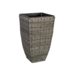 PINTAS vazonas WICKER, 21x21x36 cm, plastikinė vytelė, pilka