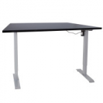ERGO stalas su 1 varikliu, 140x80cm, juodas/pilkas