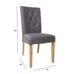Valgomojo kėdė QUEEN 64x46xH102cm, pilka