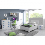 Idzczak vaiki&scaron;kų baldų komplektas SMYK I baltas + mėlynas + baltas